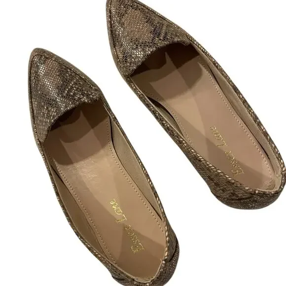 Essex Lane Snake Print Pointed Toe Flats Neutral Women’s 6 NWOT - Picture 5 of 7